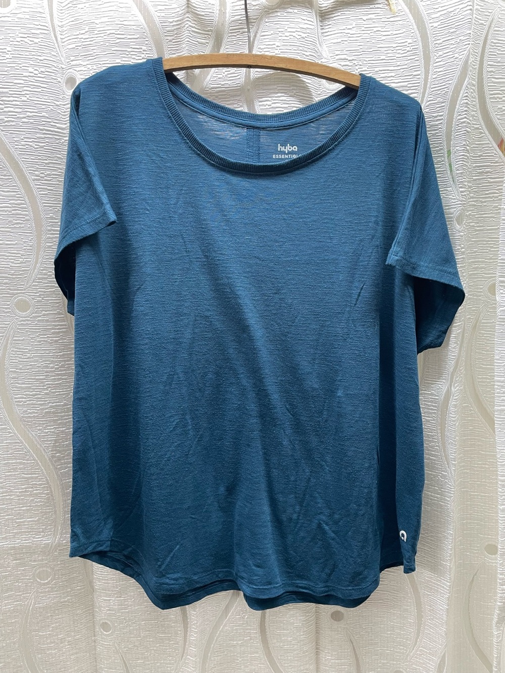 Essentials Women's Teal Crewneck Short Sleeve Top